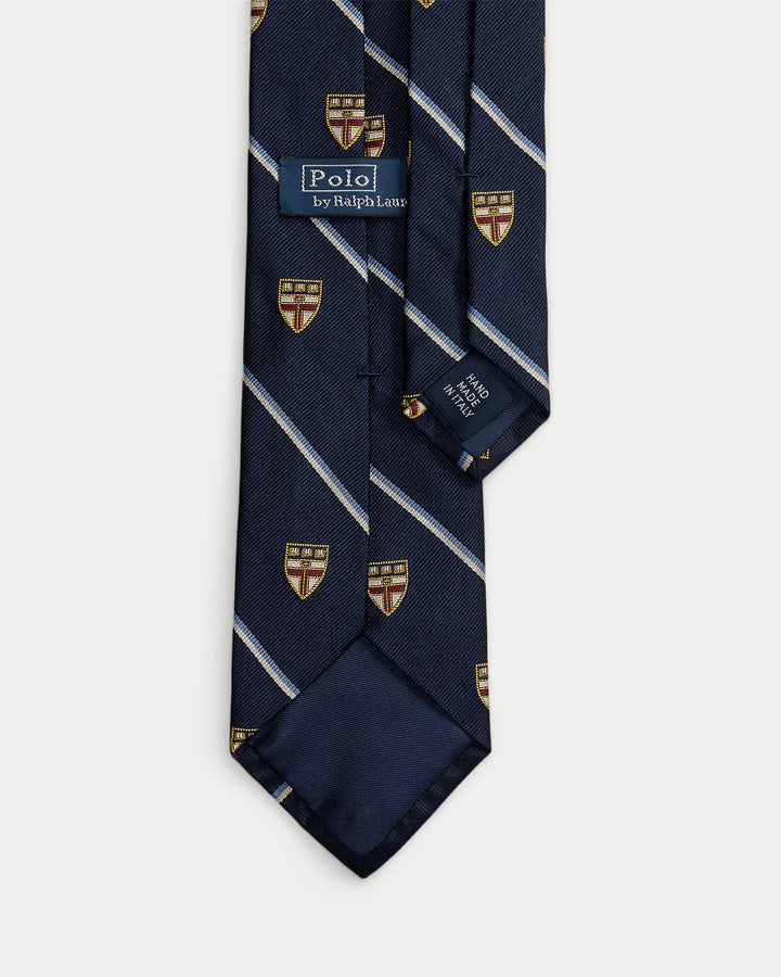 Ralph Lauren Striped Silk Repp Club Tie | Navy/Blue
