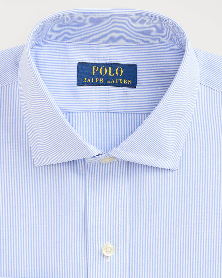 Ralph Lauren Custom Fit Striped Poplin Shirt | Blue/White