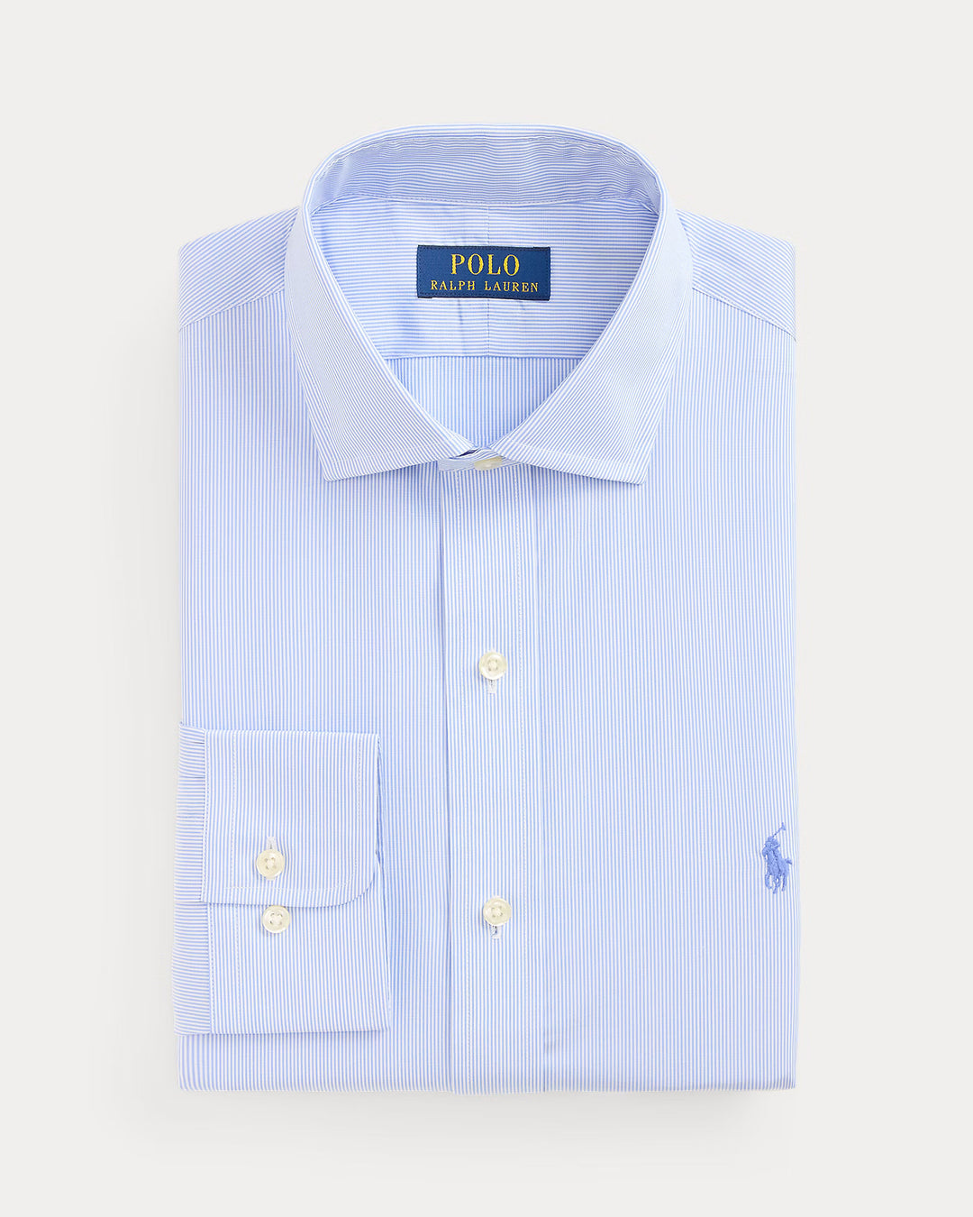 Ralph Lauren Custom Fit Striped Poplin Shirt | Blue/White