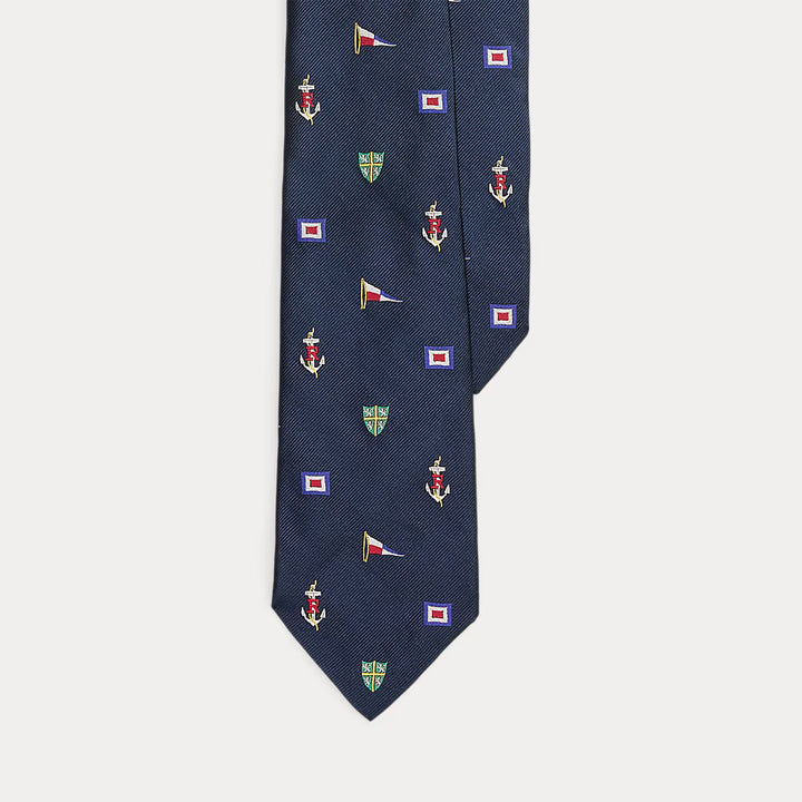 Ralph Lauren Ναυτική μεταξωτή γραβάτα Repp | Navy/Multi