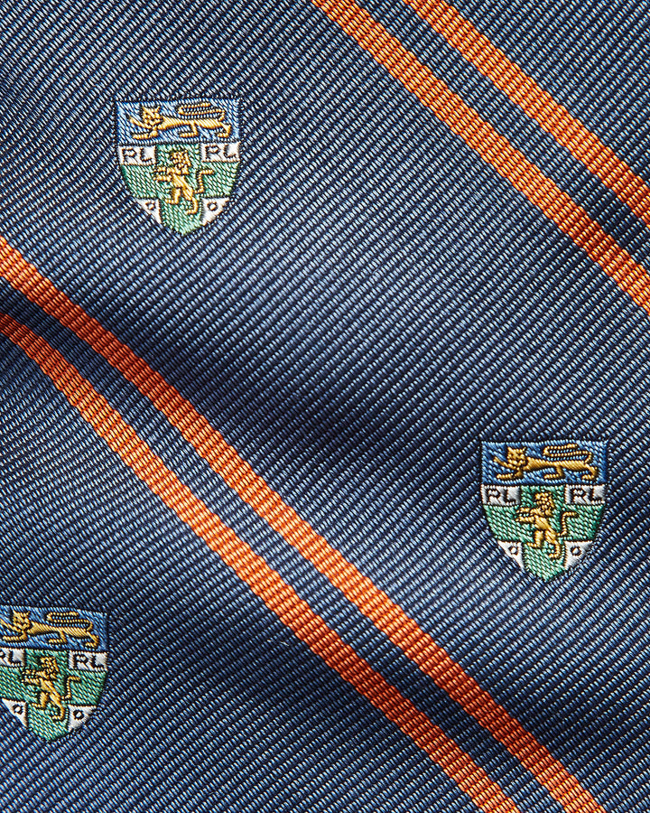 Ralph Lauren Striped Silk Repp Club Tie | Blue