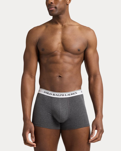 Ralph Lauren Classic Stretch-Cotton Trunk 3-Pack | Black/Dark Grey/White