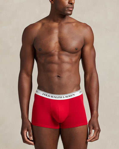Ralph Lauren Classic Stretch-Cotton Trunk 3-Pack | Red/Cobalt/Black