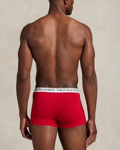 Ralph Lauren Classic Stretch-Cotton Trunk 3-Pack | Red/Cobalt/Black