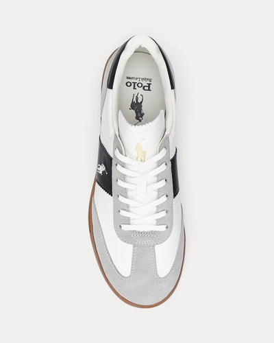 Ralph Lauren Heritage Aera Leather-Suede Trainer | White/Grey/Black