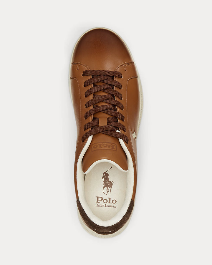 Δερμάτινα αθλητικά παπούτσια Ralph Lauren Heritage Court II | Μπεζ/Εκρού