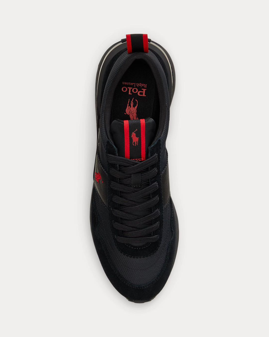 Ralph Lauren Train 89 Suede and Oxford Trainer | Black