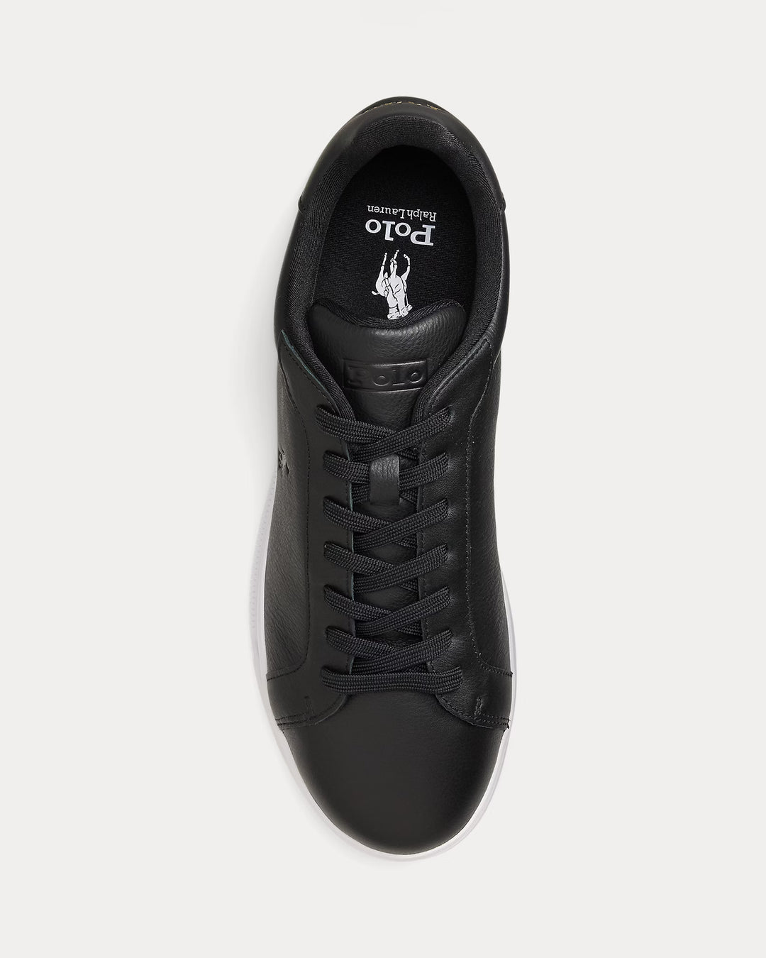 Ralph Lauren ανδρικό δερμάτινο sneaker Heritage Court II σε Μαύρο – εναλλακτική όψη