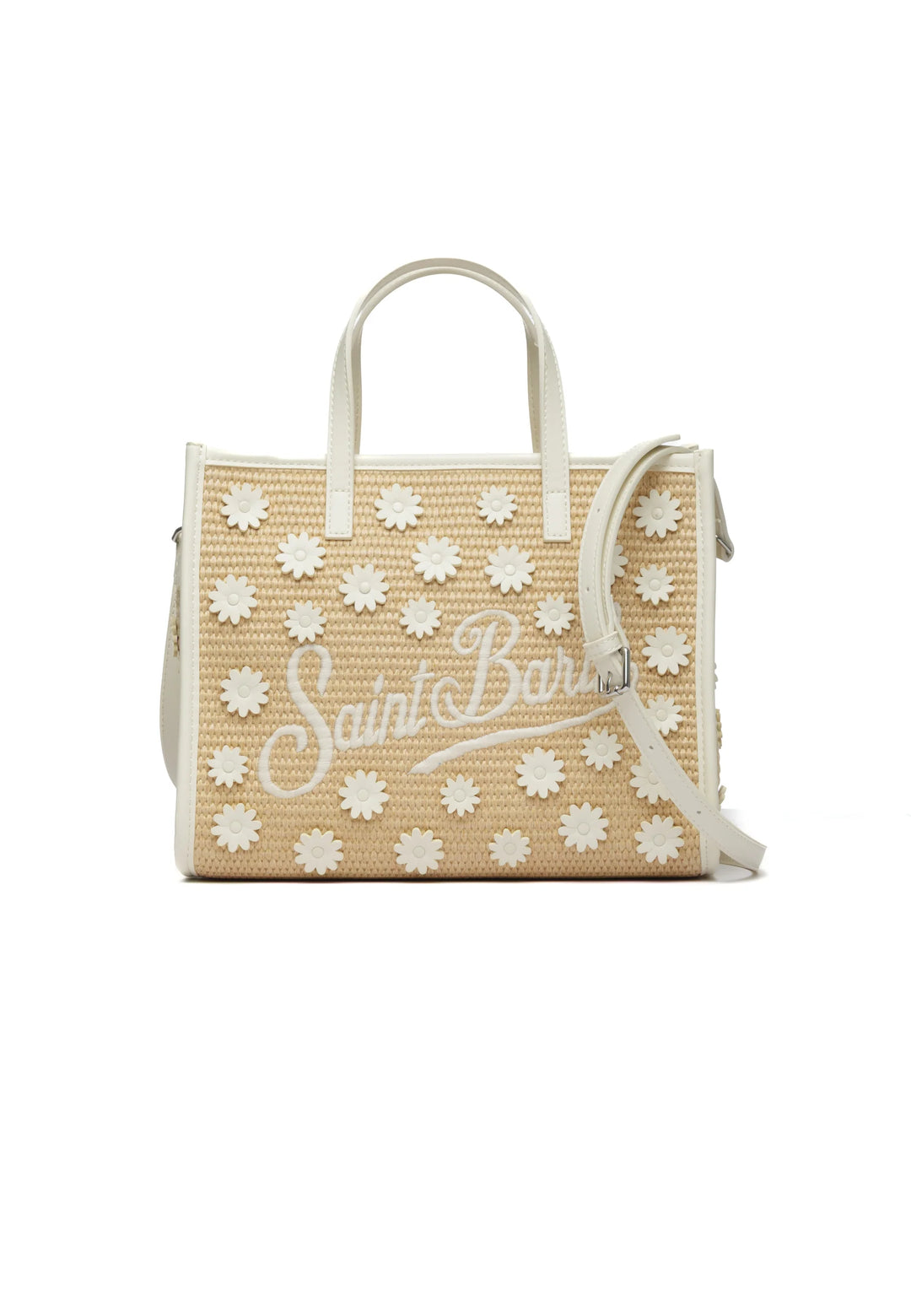 Borsa di paglia MC2 Saint Barth Vivian Mid | Beige/Bianco