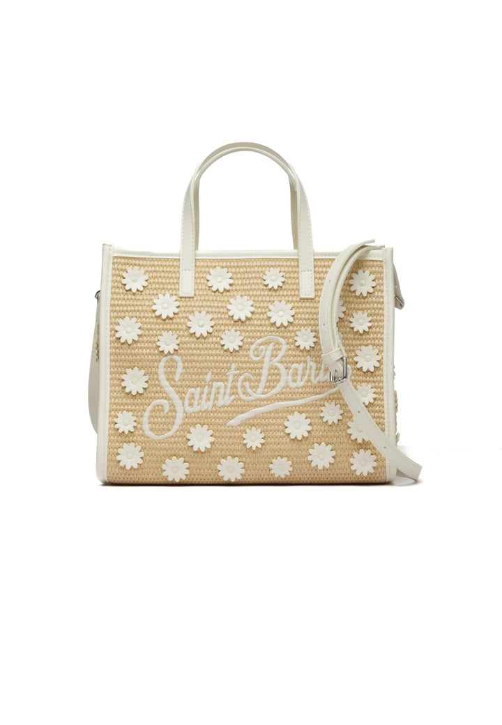 Borsa di paglia MC2 Saint Barth Vivian Mid | Beige/Bianco