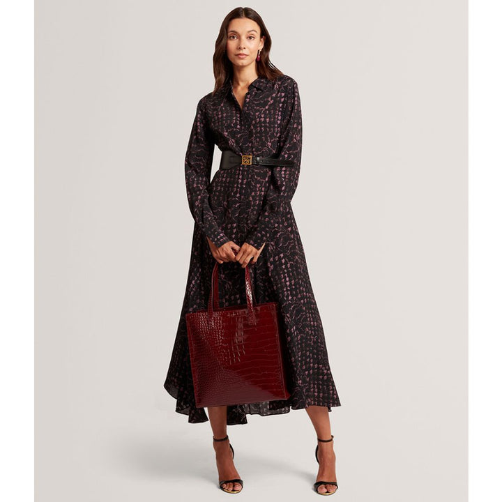 Ted Baker Wenella Croc Effect Large Icon Bag | Wine