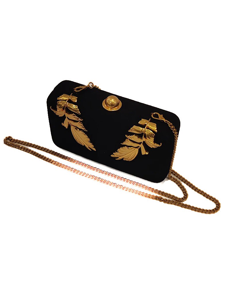 Ted Baker Leefi Clutch Τσάντα με Λεπτομέρεια Φτερού | Μαύρο