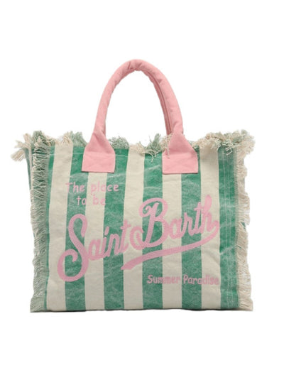 MC2 Saint Barth Vanity Canvas Bag | Green/ Pink