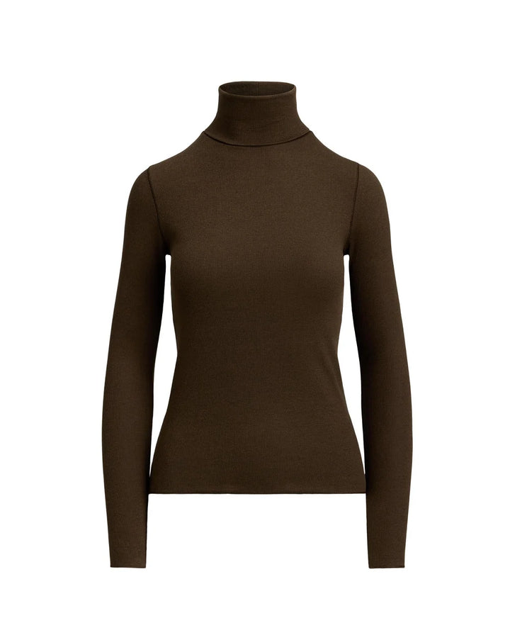 Ralph Lauren Stretch-Blend Roll Neck Pullover | Dark Brown
