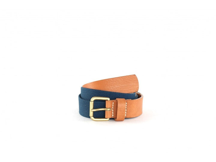 Royal Republiq Belt Gent Canvas in BLUE TAN – product view