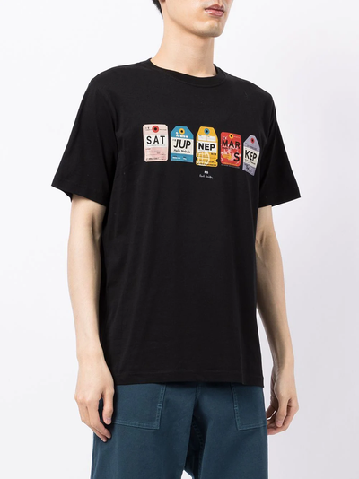 Paul Smith Βαμβακερό T-shirt " Luggage Tags" | Μαύρο