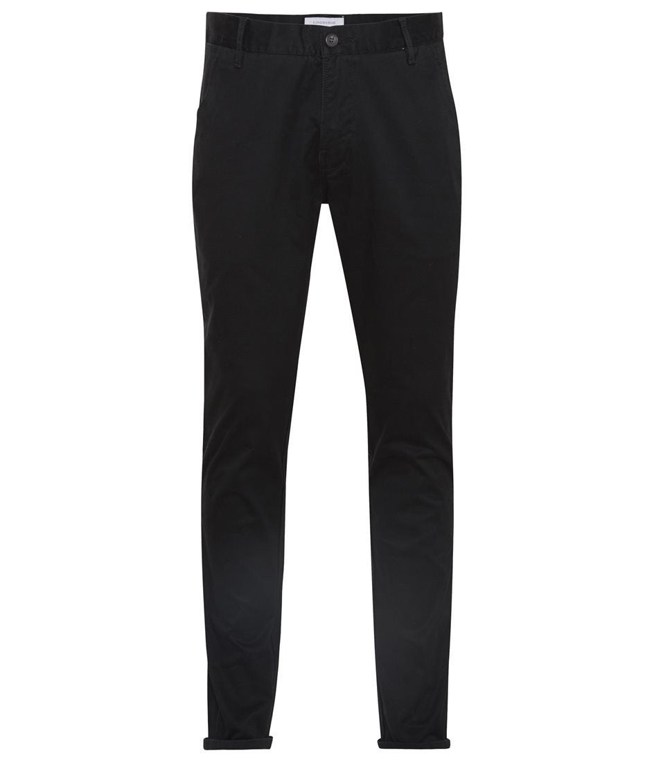 Lindbergh Trousers Classic Chino with Stretch in BLACK – product view