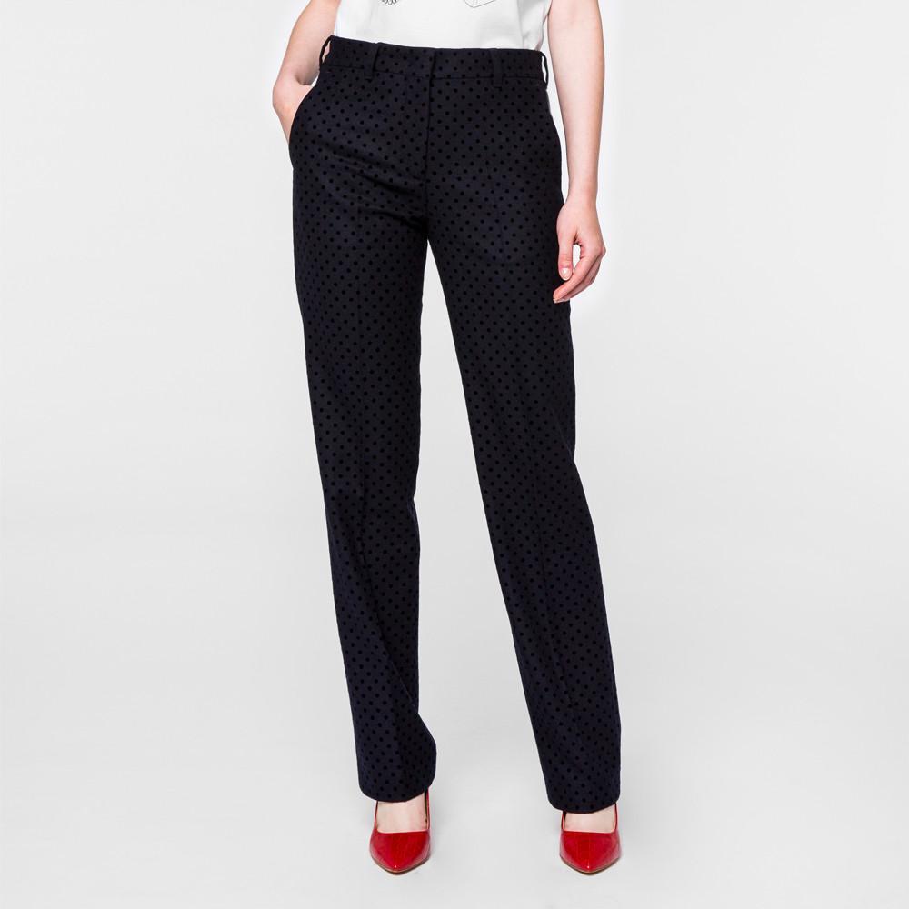 Paul Smith Hose mit aufgedrucktem Polka-Dot-Muster: Marineblau – Produktansicht