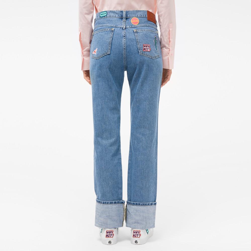 保罗·史密斯牛仔裤 直筒卷边款 带刺绣贴片: JEANS – 场景图