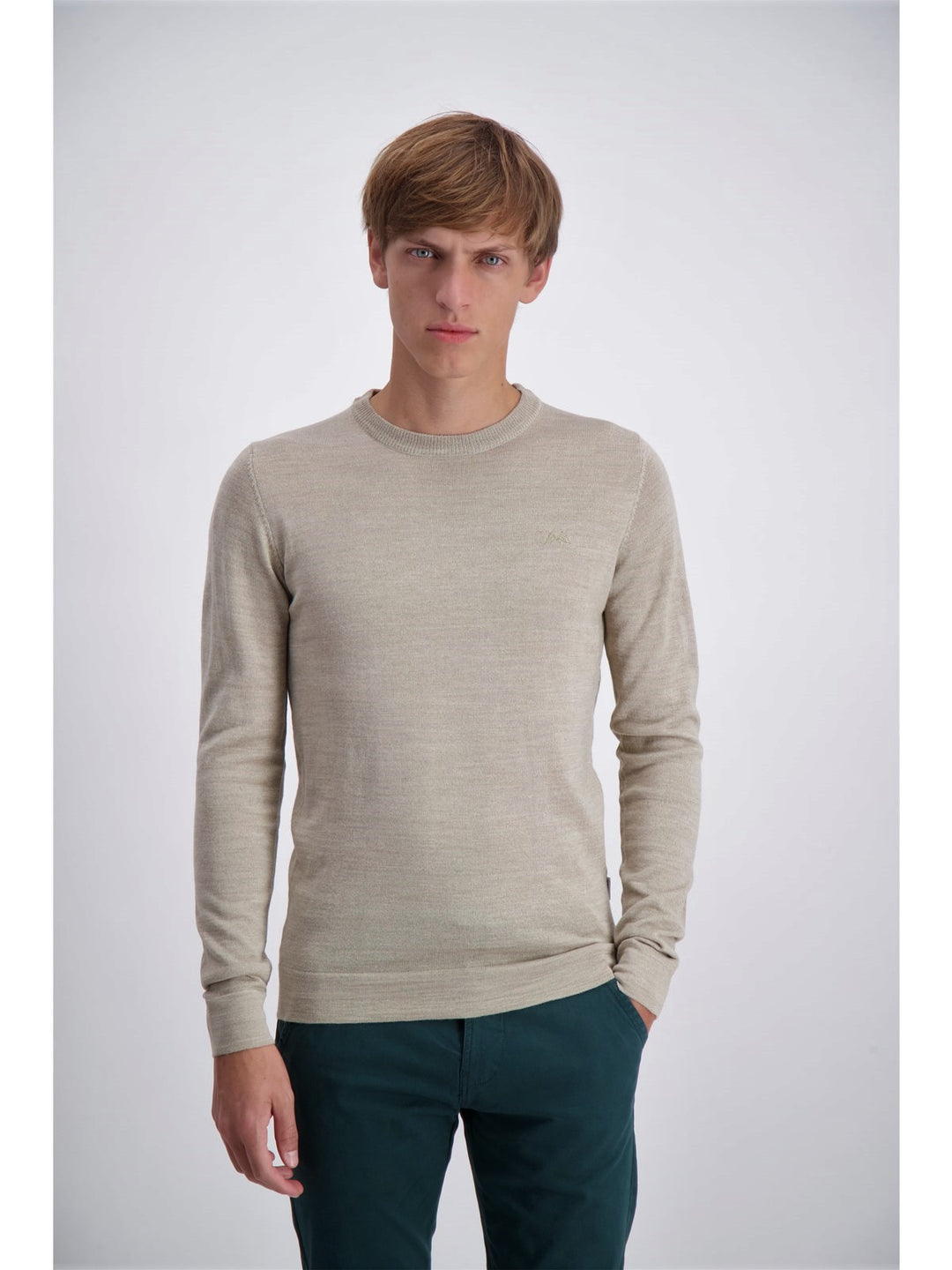 Lindbergh Sweater Roundneck in Dark Sand – product view