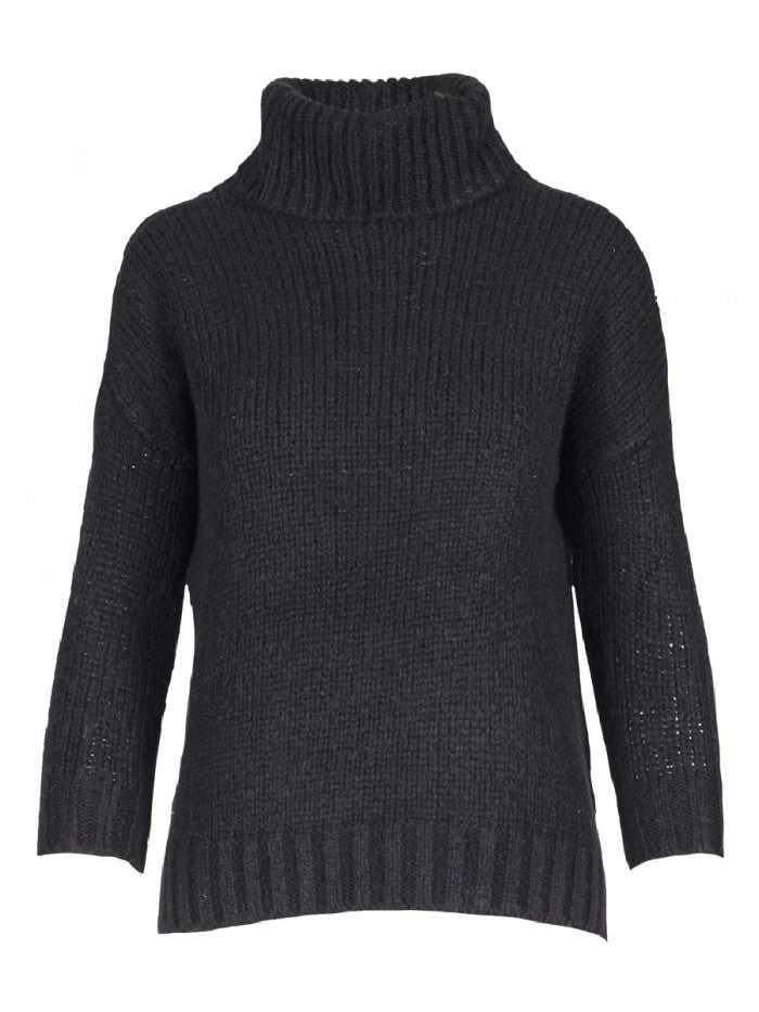 Maglione Anonyme con collo a giro: Nero – vista laterale