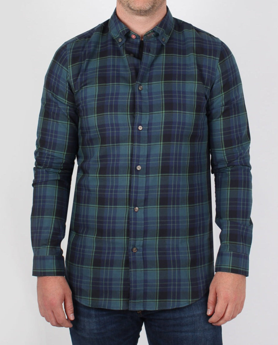 Paul Smith Shirt Checked Tailored Fit in Green / Blue – product view