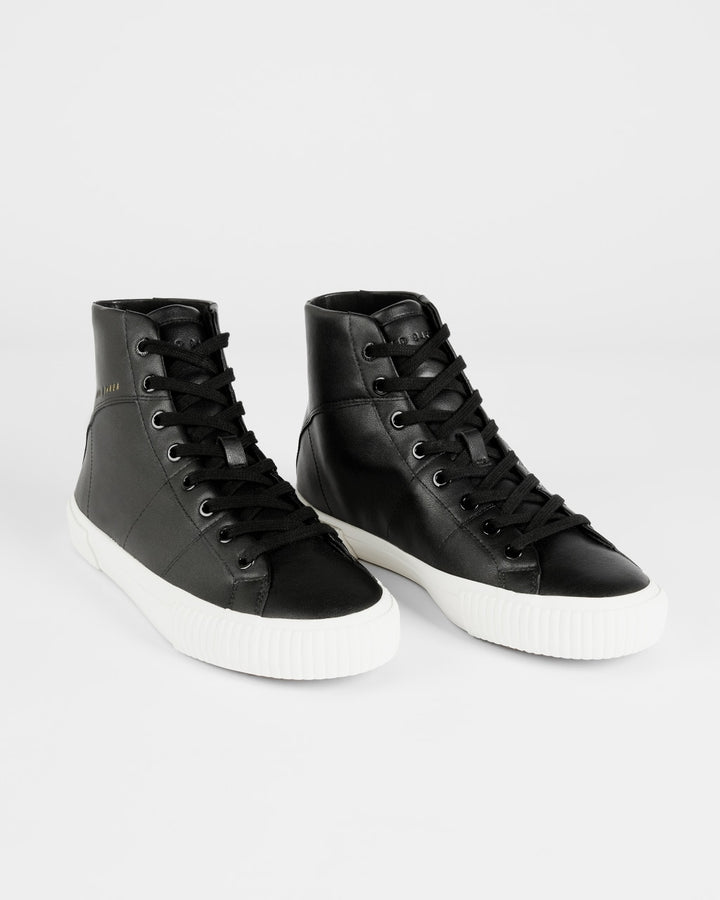Scarpe da ginnastica alte in pelle Ted Baker Kimyil Colour Drench: Nero – vista posteriore