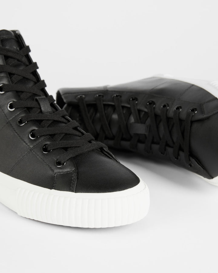 Scarpe da ginnastica alte in pelle Ted Baker Kimyil Colour Drench: Nero – vista laterale