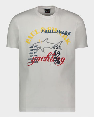 Paul & Shark T-Shirt από Οργανικό Βαμβάκι με Λογότυπο | Λευκό