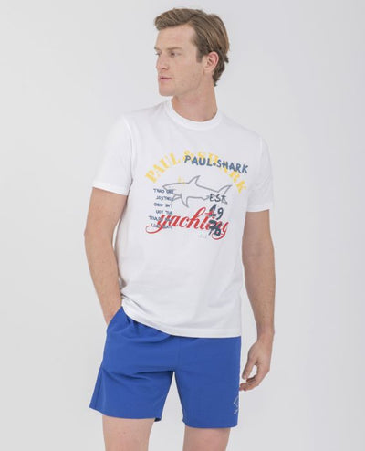 Paul & Shark T-Shirt από Οργανικό Βαμβάκι με Λογότυπο | Λευκό