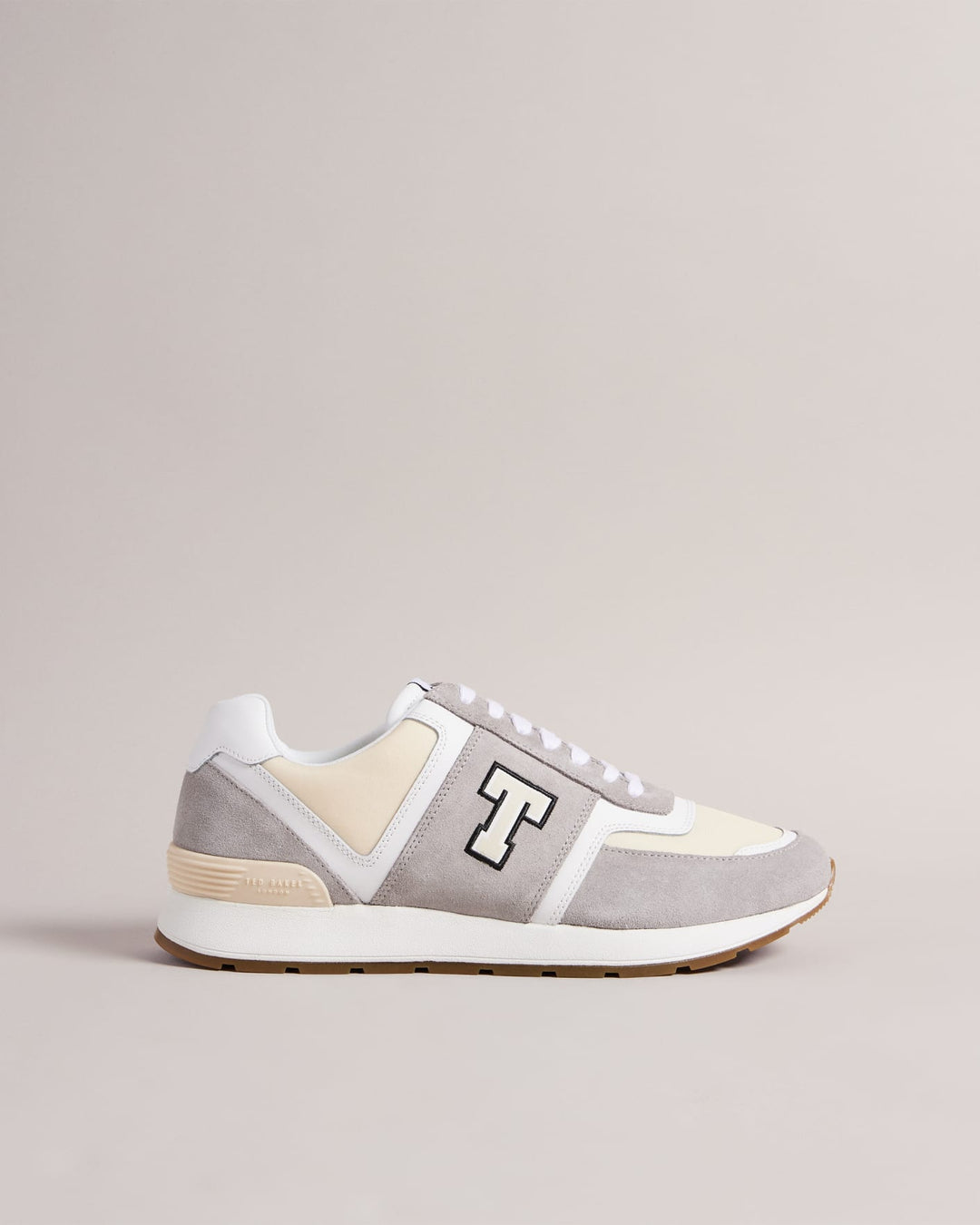 Ted Baker Gregory Retro T Runner Shoes in White/Grey – product view