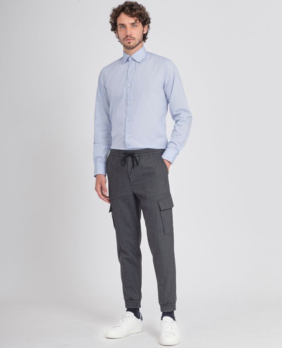 Paul &amp; Shark Hemd aus Baumwollpopeline: Hellblau – Lifestyle-Ansicht