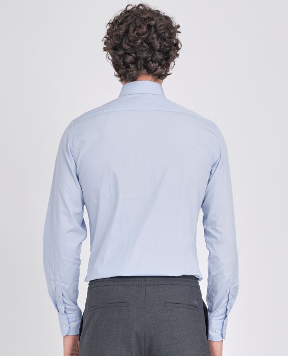 Paul & Shark Cotton Poplin Shirt in Light Blue – lifestyle view
