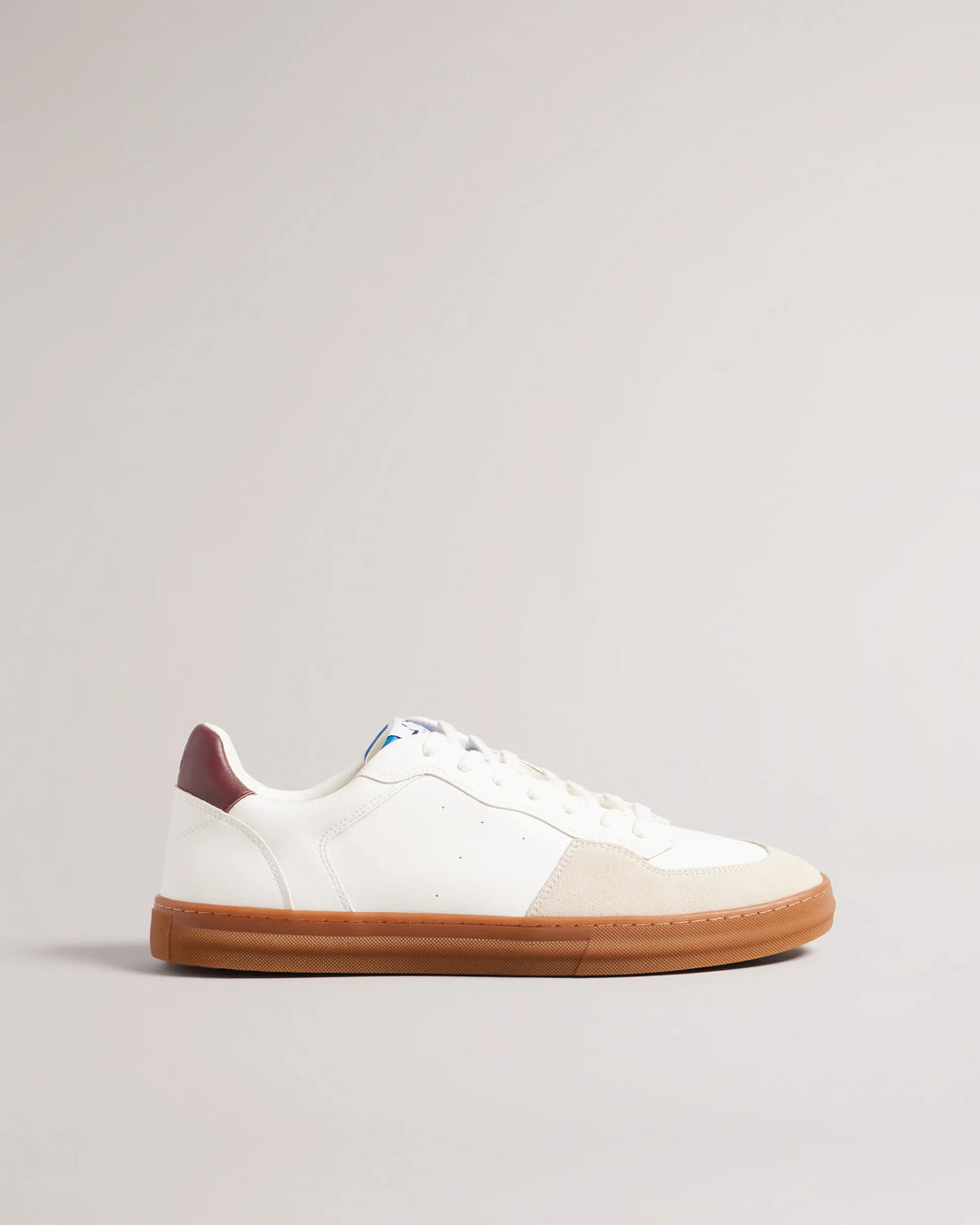 Ted Baker Barkerl Leather and Suede Trainers in White – product view