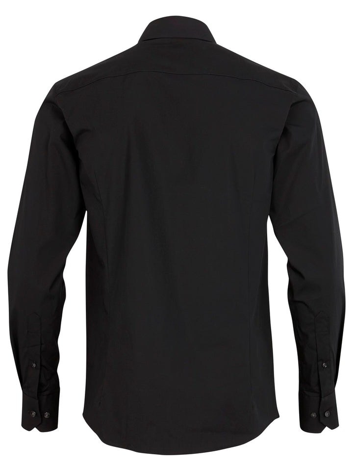 Lindbergh Plain Fine Twill Non Iron Stain Resistant Shirt in Black – product view