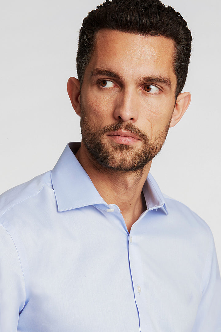 Camisa Lindbergh lisa de sarga fina, que no necesita Non: Azul claro – vista alternativa