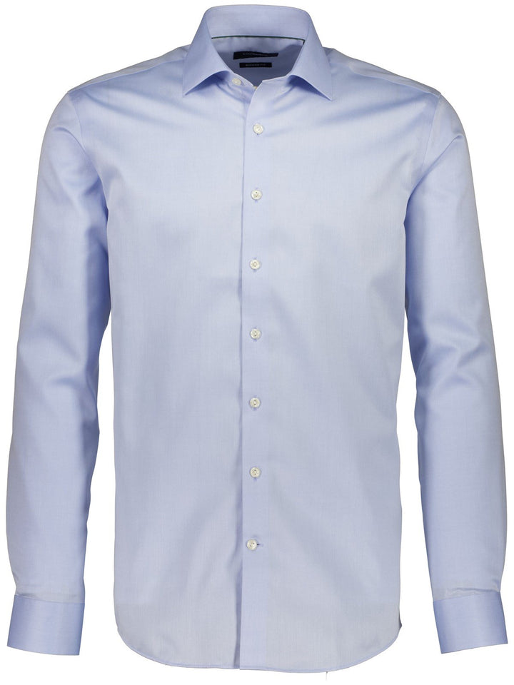 Camisa Lindbergh lisa de sarga fina, que no necesita Non: Azul claro – vista alternativa