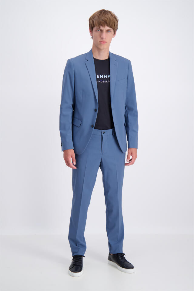 Traje liso Lindbergh de corte entallado: Azul cielo – vista trasera