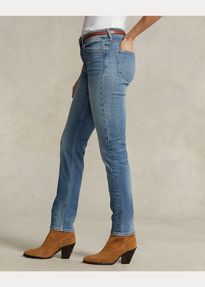 Ralph Lauren Mid-Rise Skinny Jeans in Antares Wash – lifestyle view