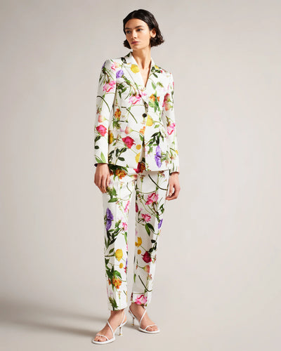 Ted Baker Ziaah Φλοράλ Slim Fit Σακάκι | Λευκό