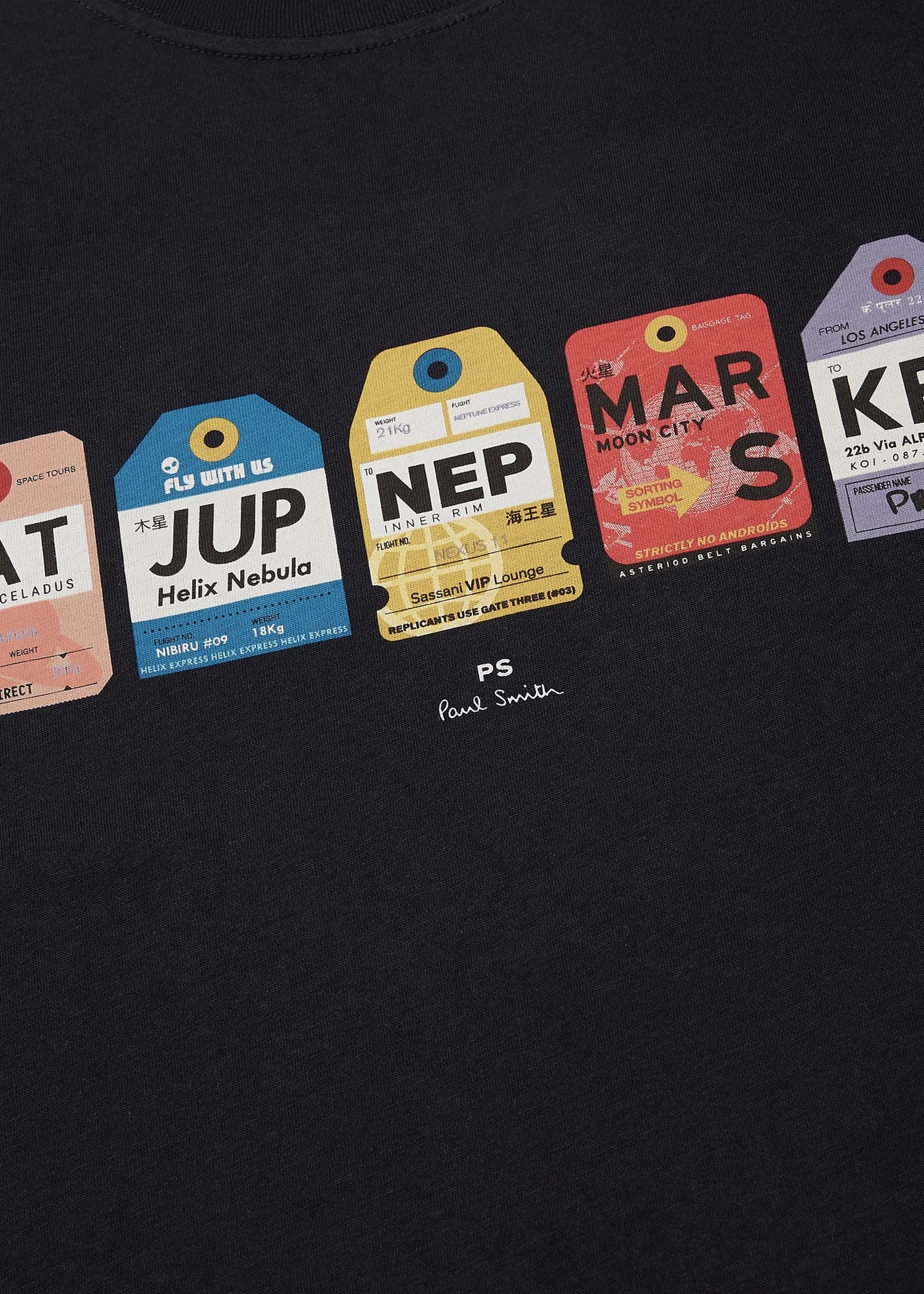 Paul Smith Βαμβακερό T-shirt " Luggage Tags" | Μαύρο