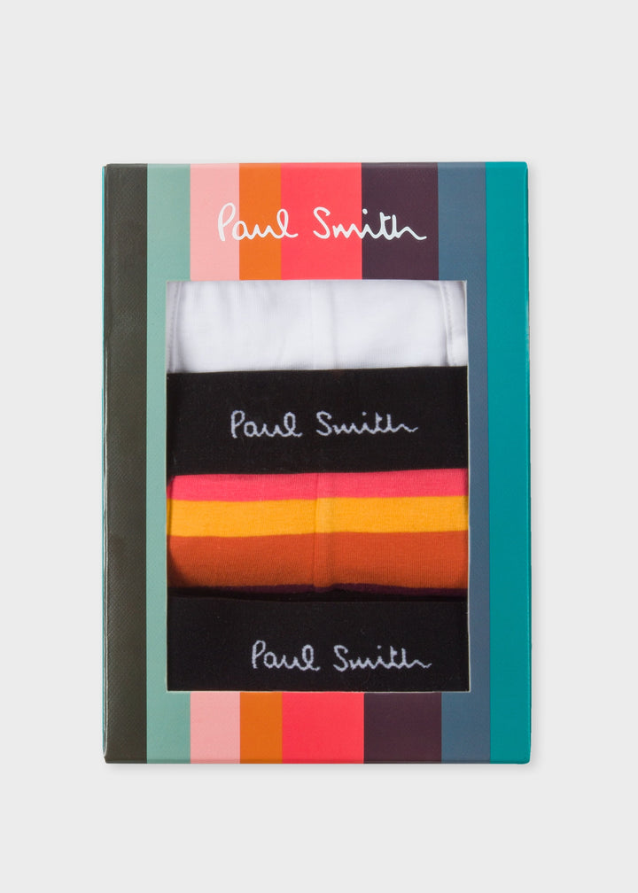 Paul Smith Μπόξερ με Ρίγες σε Πακέτο των Τριών | Μάυρο/Λευκό/Πολύχρωμο