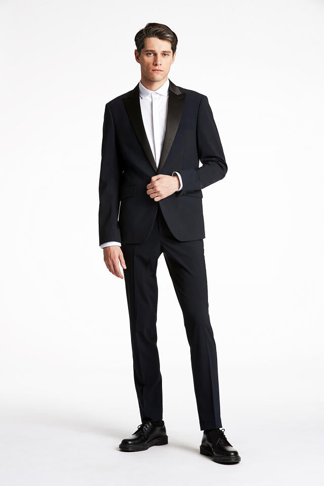 Lindbergh Ελαστικό Ταξίντο Κοστούμι Slim Fit | Σκούρο Μπλε