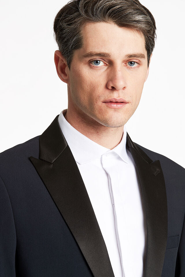 Lindbergh Ελαστικό Ταξίντο Κοστούμι Slim Fit | Σκούρο Μπλε