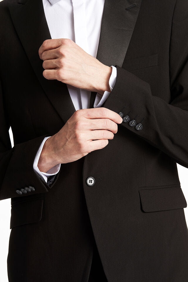 Lindbergh Ελαστικό Ταξίντο Κοστούμι Slim Fit | Μαύρο