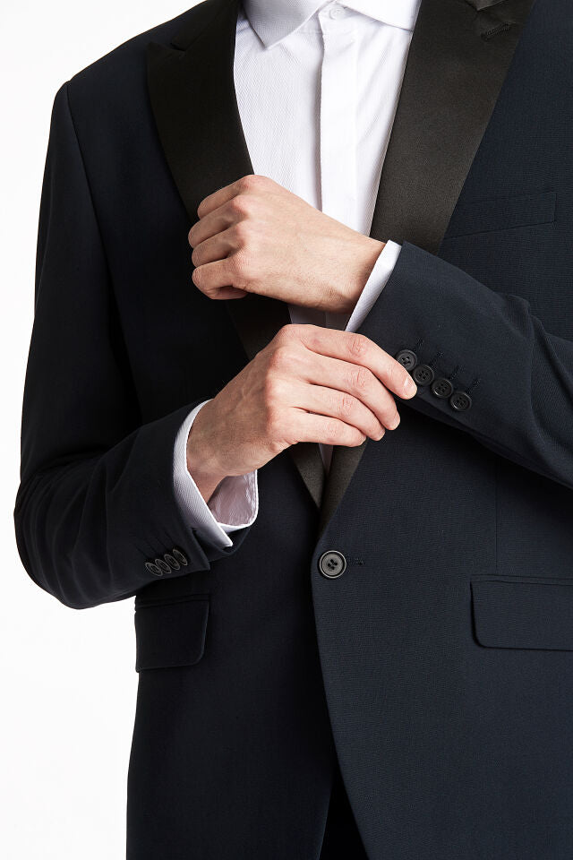Lindbergh Ελαστικό Ταξίντο Κοστούμι Slim Fit | Σκούρο Μπλε