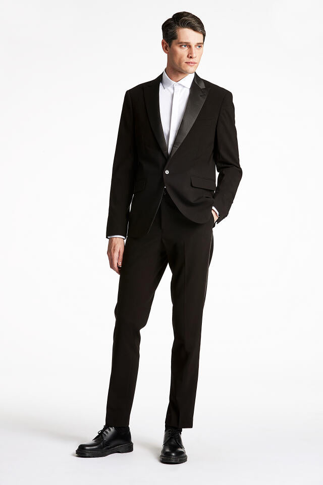 Lindbergh Ελαστικό Ταξίντο Κοστούμι Slim Fit | Μαύρο