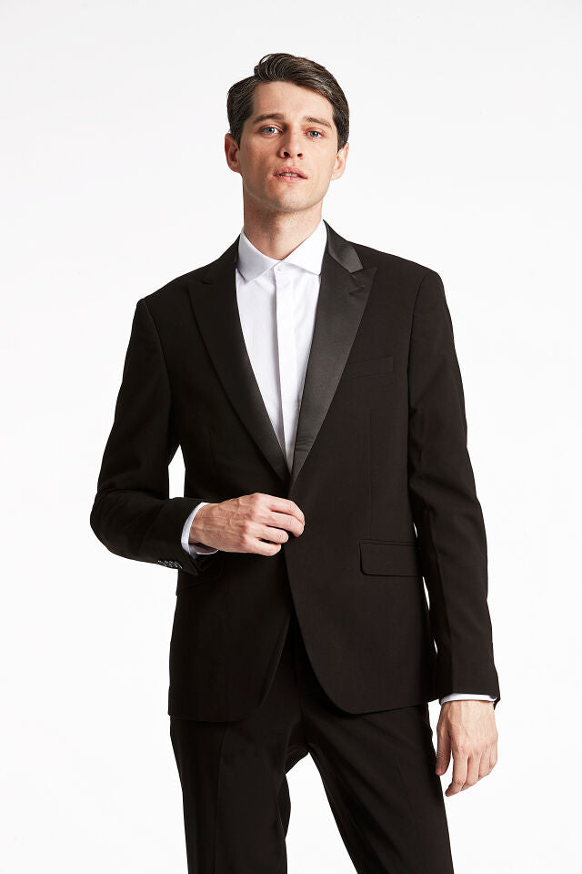 Lindbergh Ελαστικό Ταξίντο Κοστούμι Slim Fit | Μαύρο