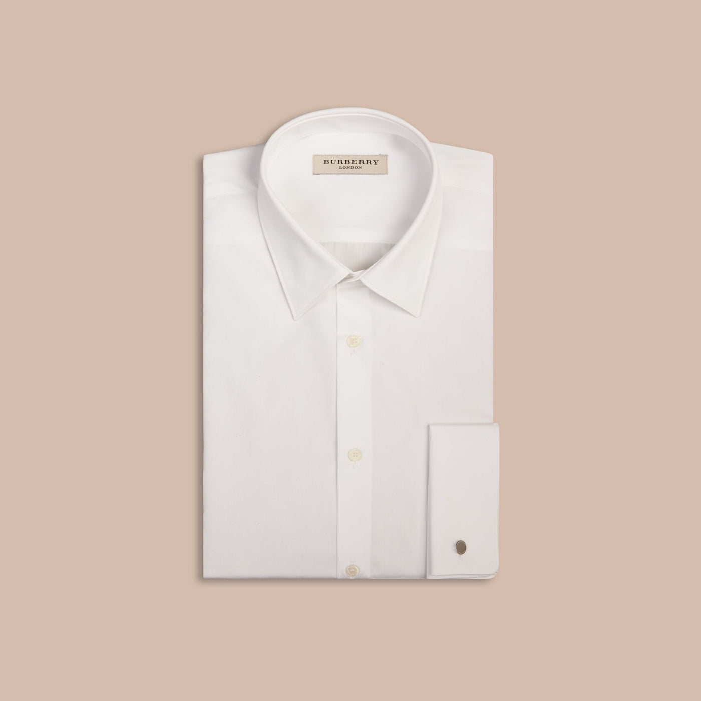 Burberry Men's Shirt Burberry Shirt Slim Fit Double-cuff Cotton Poplin | WHITE