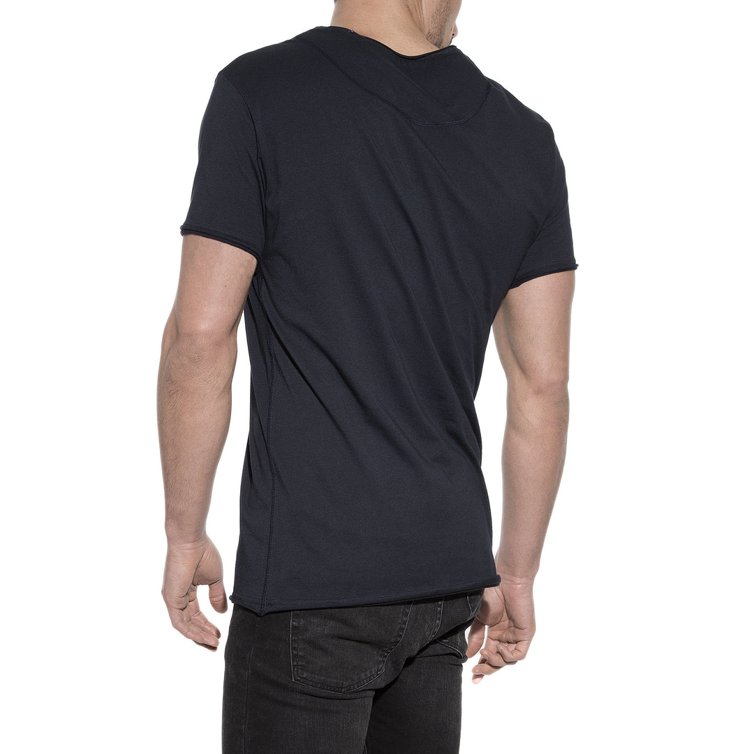 Camiseta de cuello redondo de ropa interior masculina de estilo holgado de Bread &amp; Boxers | AZUL MARINO OSCURO